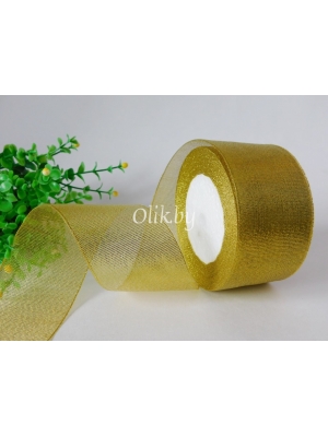 Лента парча, 50мм, золото