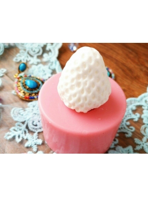 Силиконовая форма "Большая ягода клубники" (3*2,5см готовая ягода)