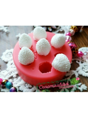 Силиконовая форма "Земляника 7в1" ( готовая ягодка 1,4см)