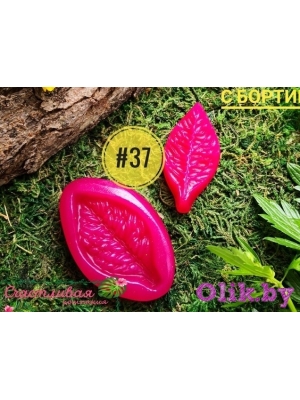 Молд лист розы дикой с бортами (6см*3,5см), арт.37