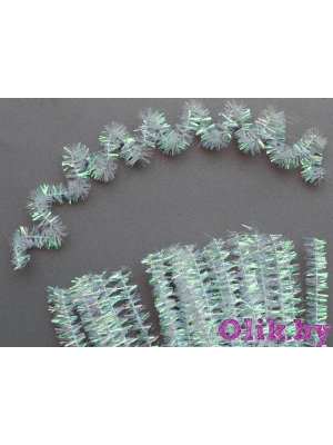 Проволока синельная металлик 20 шт (30 см) белый с отливом