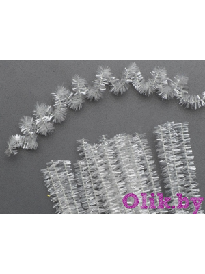 Проволока синельная металлик 20 шт (30 см) белый