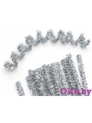 Проволока синельная металлик 20 шт (30 см) серебро