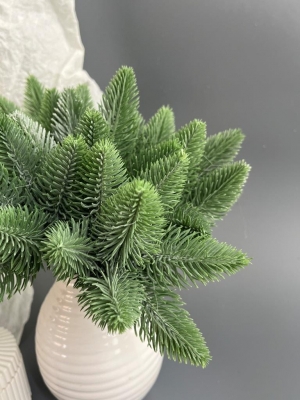 Ветка в букете елка малая 7 веток, 24 см, патина