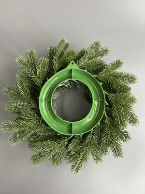 Новогодний венок в патине с ягодой, 29 см, красный