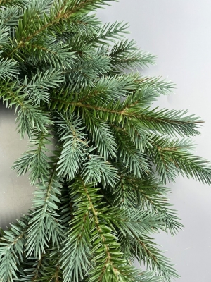 Новогодний венок, 48 см, голубая ель