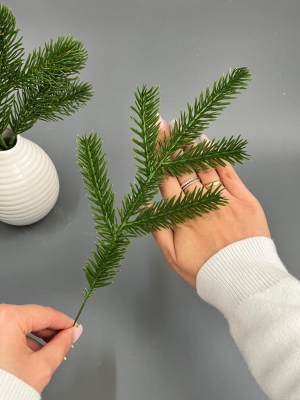 Ветка ёлки (зеленый) 30 см, 5 шт