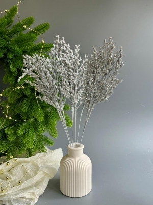 Ветка водоросль малая мерцающая, 33 см, (серебряный)