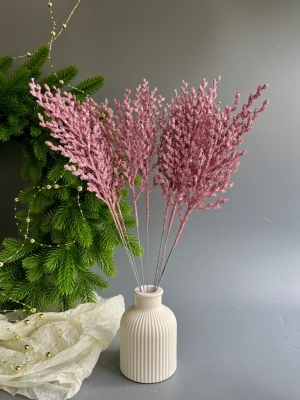 Ветка водоросль малая мерцающая, 33 см, (розовый), 5 шт