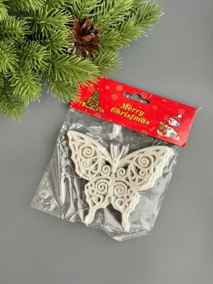 Новогоднее украшение "Бабочка" 11*8,5 см, 3 шт