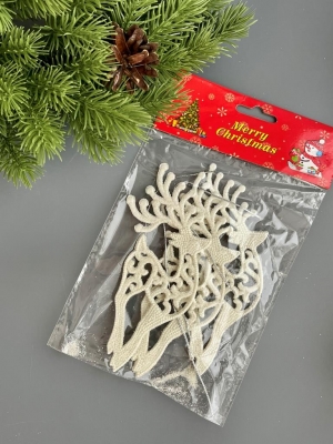 Новогоднее украшение "Олень" 5*14 см, 3 шт