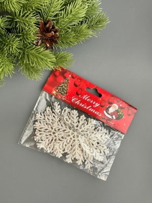 Новогоднее украшение "Снежинки" 7 см, 10 шт