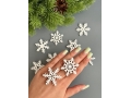 Елочное украшение Снежинка (4 см) белый, 10 шт