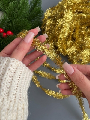 Мишура новогодняя 2см /10м (золото)