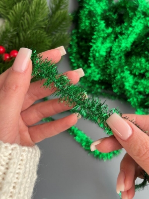 Мишура новогодняя 2см /10м (зеленый)