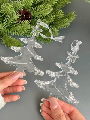 Елочное украшение Елочка 12 см (уп.1 шт)