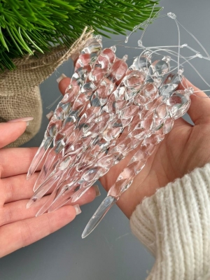 Елочное украшение Сосулька 12,5 см (уп.10 шт)