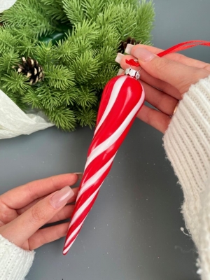 Елочное украшение Сосулька 18 см, 6 шт