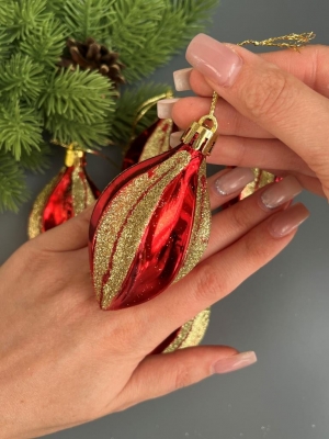 Елочное украшение Юла, 9 см, (уп.6 шт)