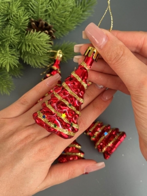 Елочное украшение Елочка 8,5 см (уп.6 шт)