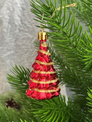 Елочное украшение Елочка 8,5 см (уп.6 шт)