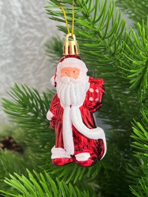 Елочное украшение Дед Мороз 9 см (уп.3 шт)
