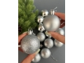 Набор елочных шаров 5 см (уп.18шт) серебряный 