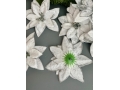 Голова пуансеттии для ветки, венка (белый), 11 см, 10 шт