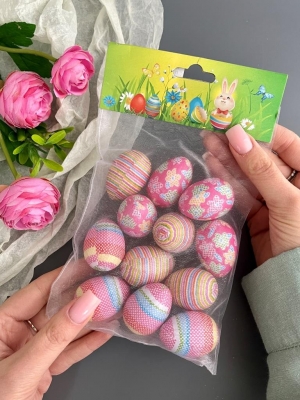Пасхальный декор "Яйца" 3,5 см (12 шт)