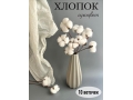 Веточка "Хлопок" 30 см, белый, 10 шт