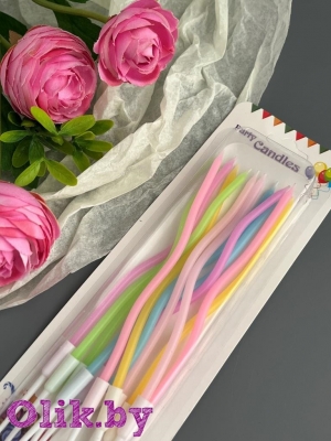 Свечи для торта праздничные (12 шт) разноцветный