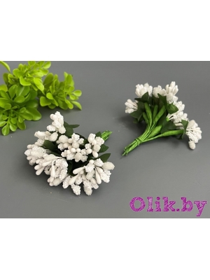 Тычинки с сахарными вставками 12 шт, белый