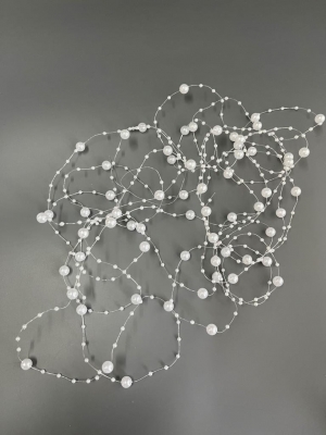 УЦЕНКА_Бусины на леске 3-8 мм (4+1м) жемчуг