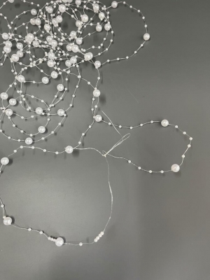 УЦЕНКА_Бусины на леске 3-8 мм (4+1м) жемчуг