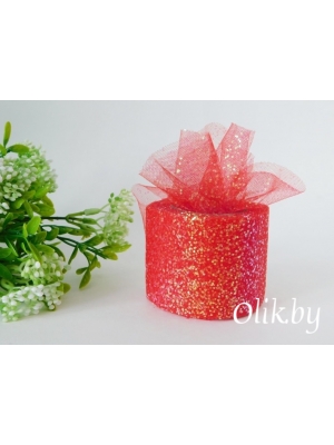 Фатин с блестками 5,5 см красный №5, 13 м