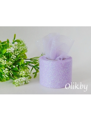 Фатин с блестками 5,5 см фиолетовый №37, 13 м
