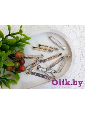 Заготовка для брошек 3,5 см серебро, 10 шт