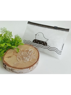 Резинки нейлоновые 2 см в косметичке (1000 шт), прозрачный