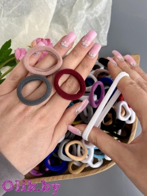 Резинки бесшовные для волос 3 см (100 шт), микс