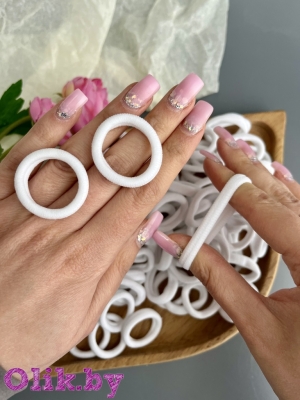 Резинки бесшовные для волос "Premium" 3 см (80 шт), белый №1