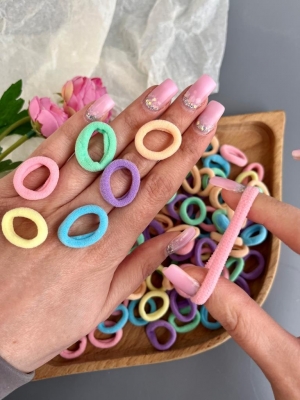 Резинки для волос 2 см (100 шт), ассорти №7