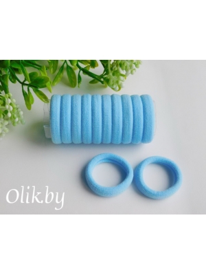 Резинки бесшовные для волос "Premium" 3 см (10 шт), голубой
