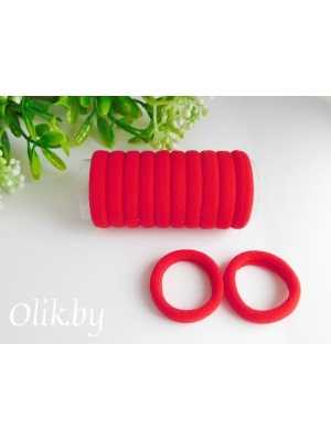 Резинки бесшовные для волос "Premium" 3 см (10 шт), красный