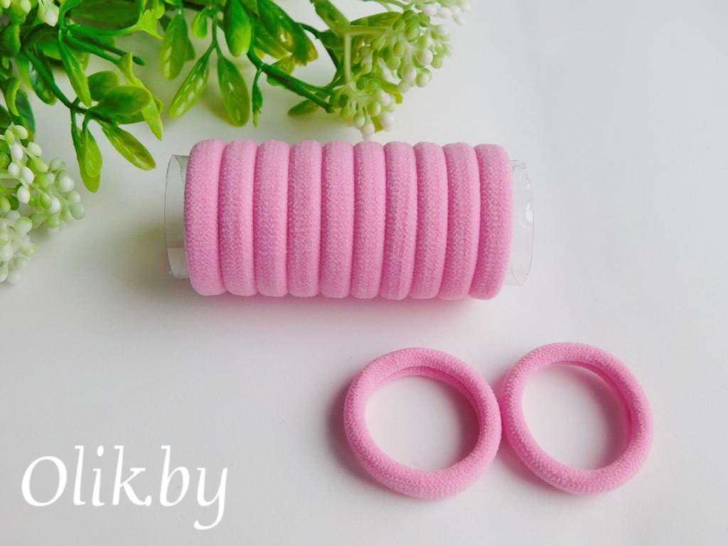 Резинки бесшовные для волос "Premium" 3 см (10 шт), розовый