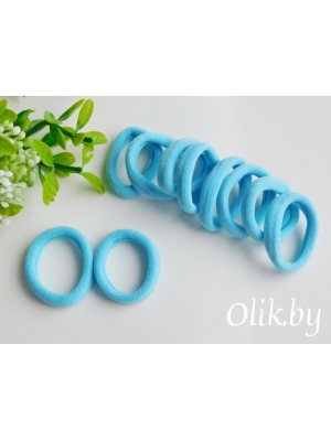 Резинки бесшовные для волос 3 см (10 шт), голубой