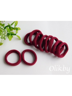 Резинки бесшовные для волос 3 см (10 шт), бордовый