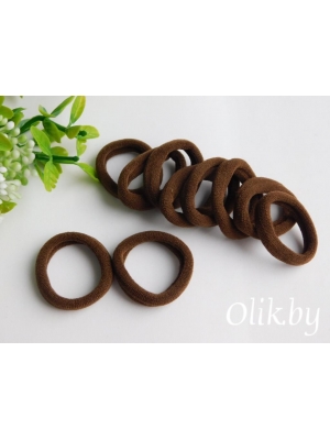 Резинки бесшовные для волос 3 см (10 шт), коричневый