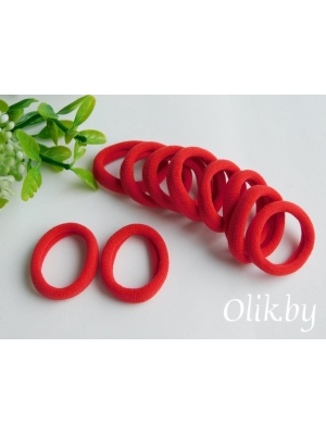 Резинки бесшовные для волос 3 см (10 шт), красный