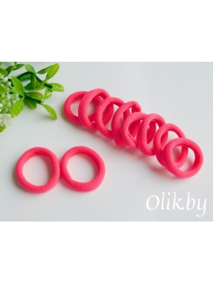 Резинки бесшовные для волос 3 см (10 шт), ярко-розовый