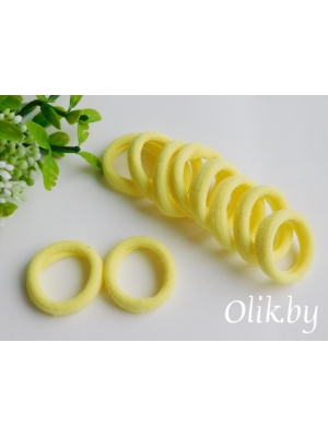 Резинки бесшовные для волос 3 см (10 шт), светло-желтый